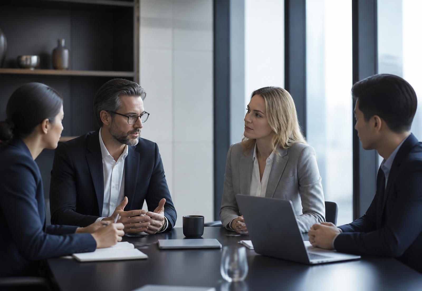Équipe de consultants en marketing en réunion stratégique